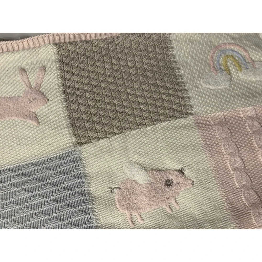 Pottery Barn Kids Heirloom Bunny Stroller Blanket  30